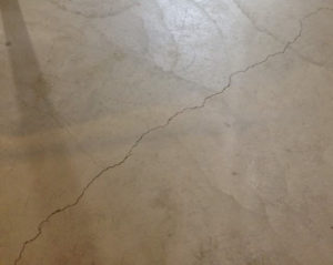 Floor Crack corrected with deep driven steel pier